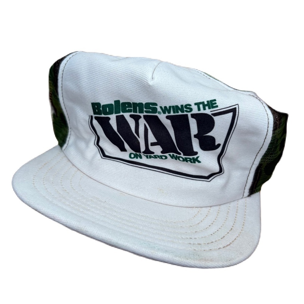 Vintage Bolens Wins the War on Yard Work Camouflage Hat Mesh SnapBack